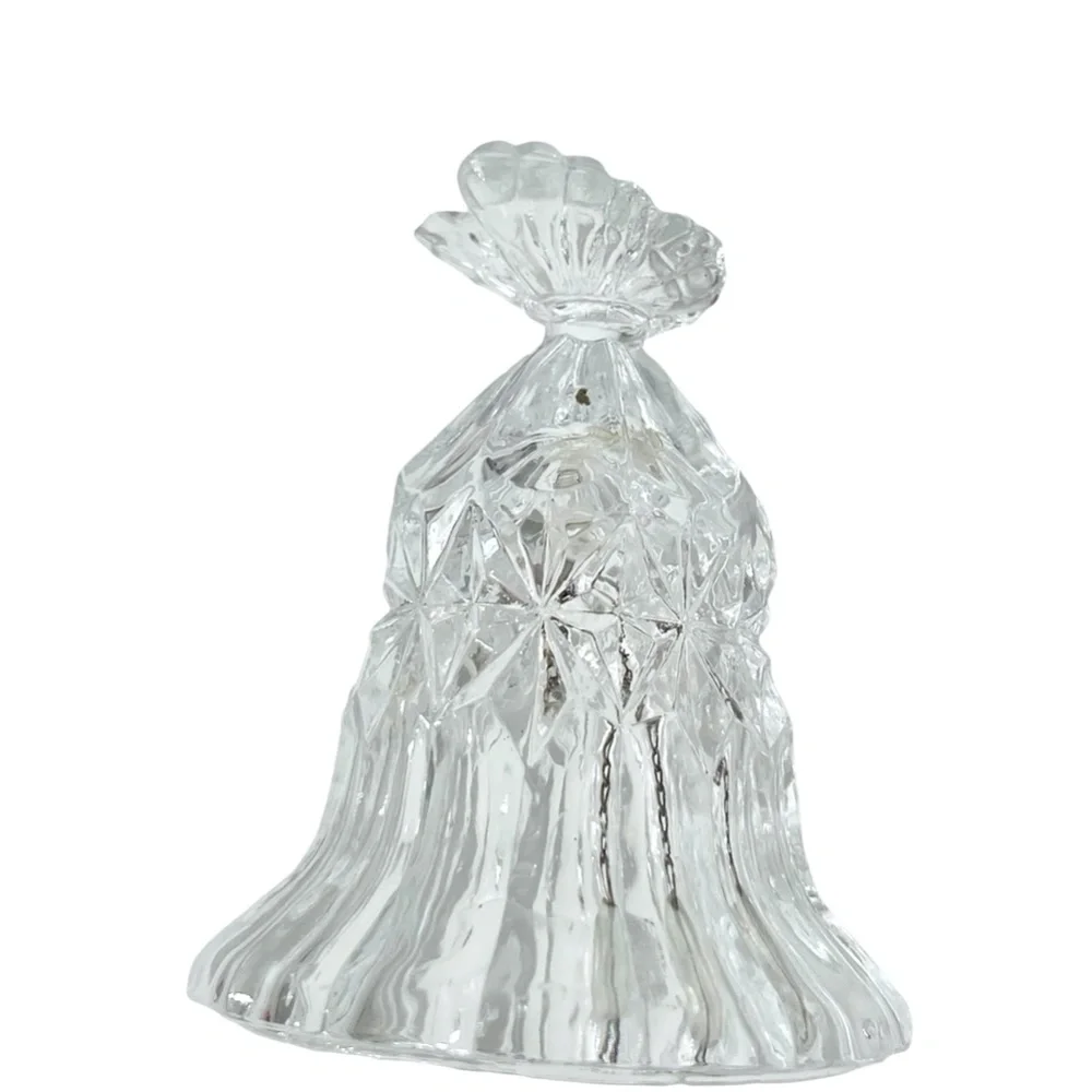 VINTAGE CUT CRYSTAL BELL WITH BUTTERFLY TOP